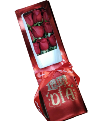 Caja de rosas y chocolates Ferrero