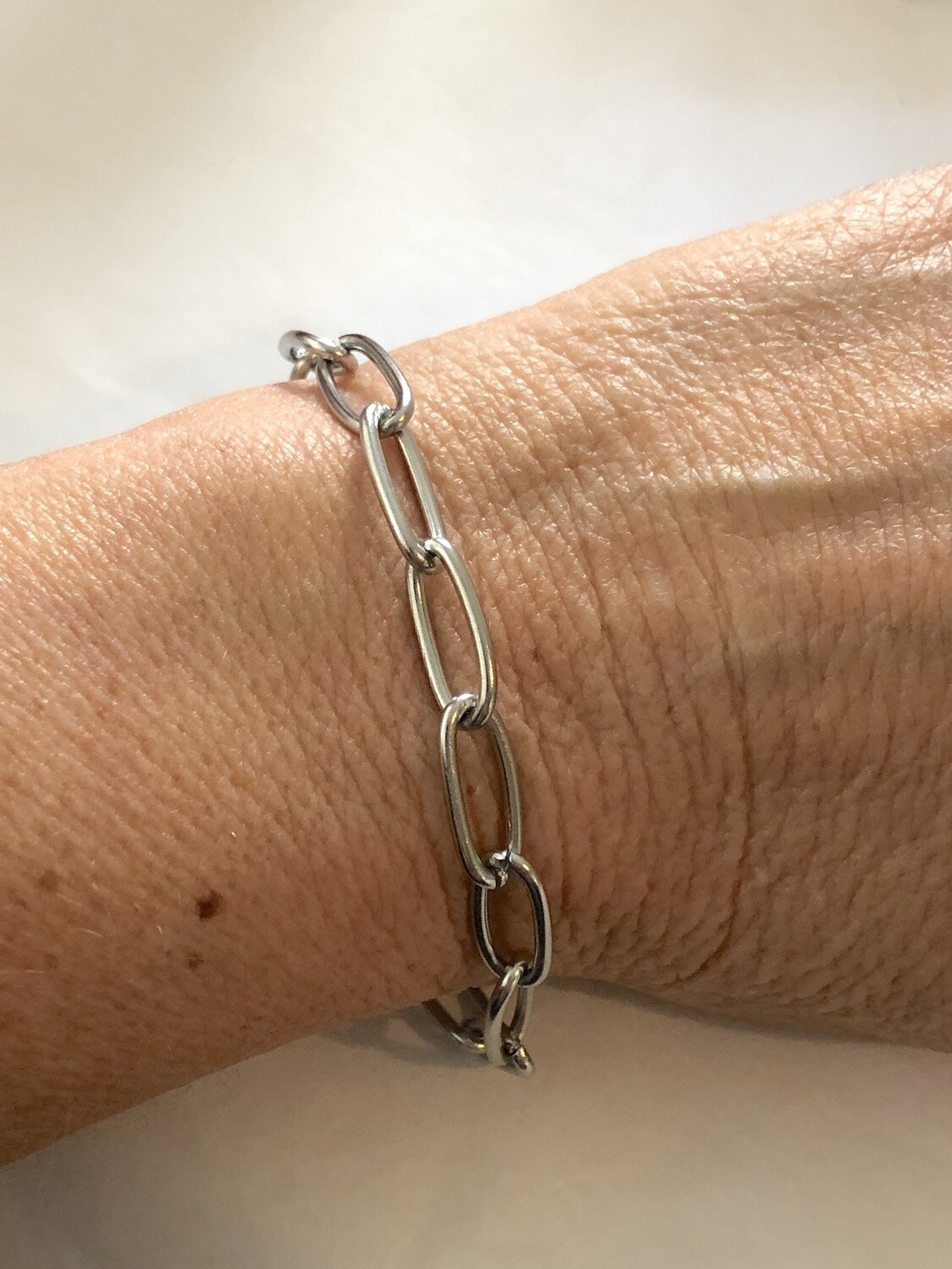 Paperclip Link Bracelet stainless steel! 18.5cm