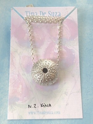 Pendant: Solid Sterling Floating Kina (origin: Whangarei Heads, NZ)