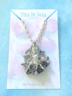 Oyster Shell Pendant - Solid Sterling (origin: Tinopai, NZ)