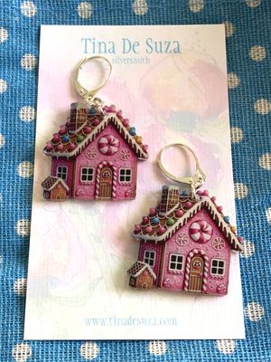 Earrings: Christmas! Gingerbread candy cottage