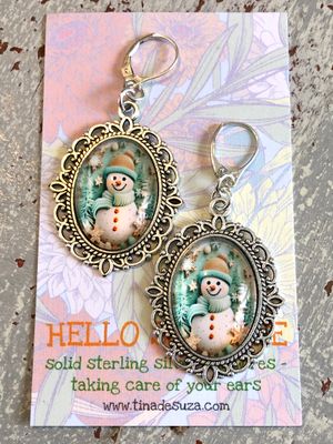 Earrings: Christmas! Snowman