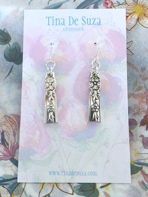 Vintage Cutlery Earrings - pieces, tiny flowers