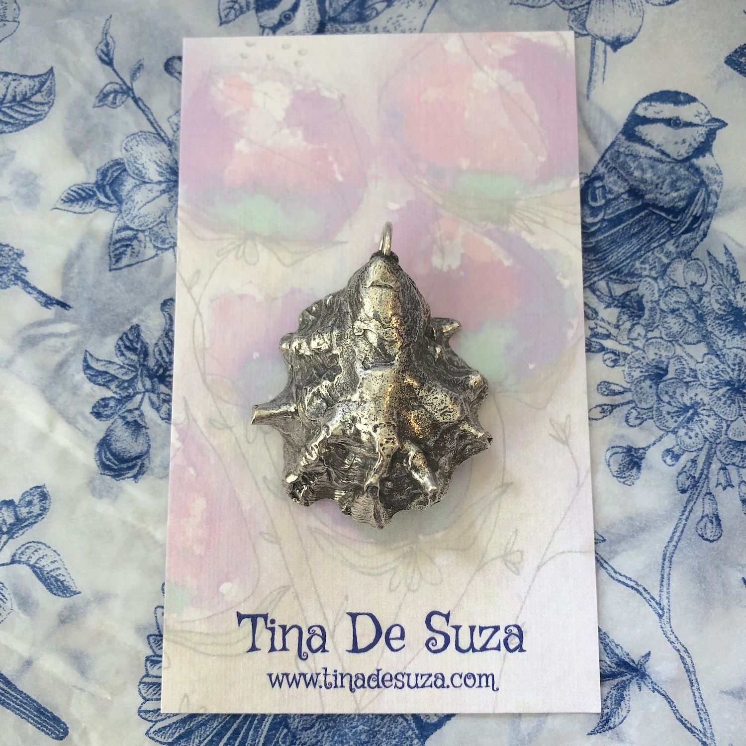 Oyster Shell Pendant - Solid Sterling (origin: Tinopai, NZ) (shell only, no chain)