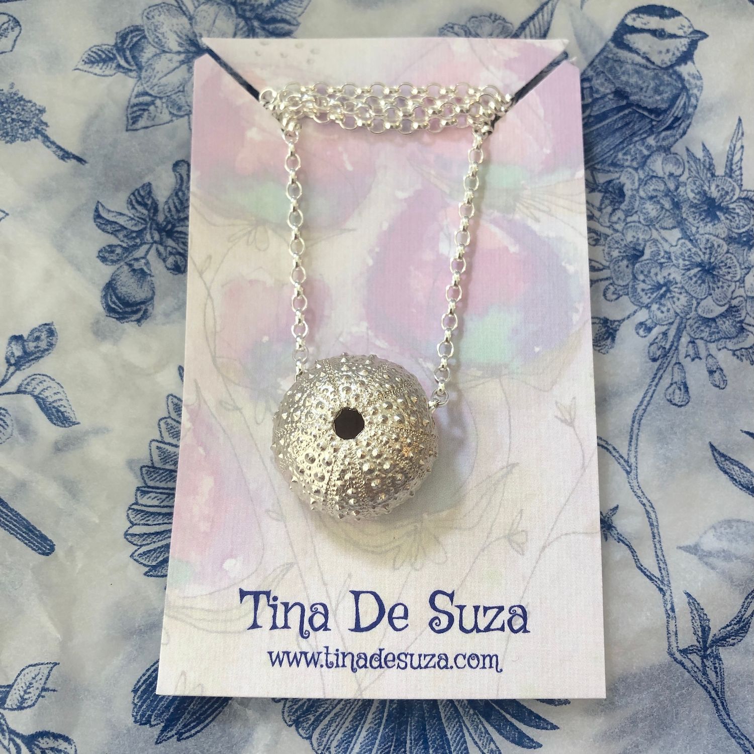 Pendant: Solid Sterling Floating Kina (origin: Whangarei Heads, NZ)