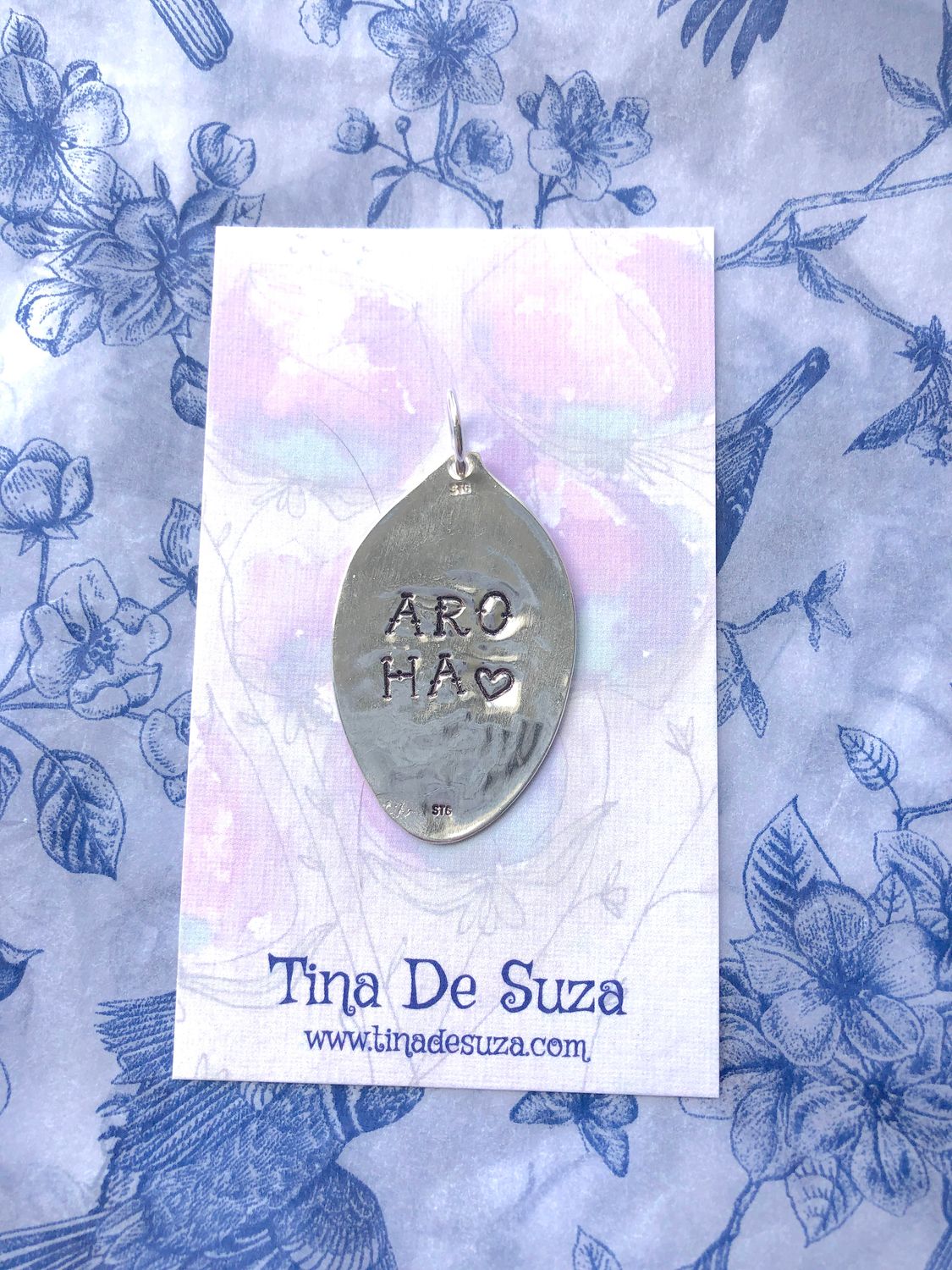 Sterling Tag - AROHA  &lt;3 (love)