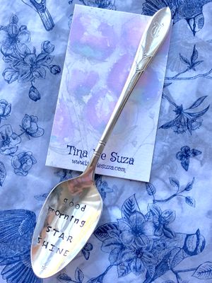 Stamped spoon - good morning star shine