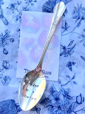 Stamped spoon - coffee &amp; a korero (chat!)