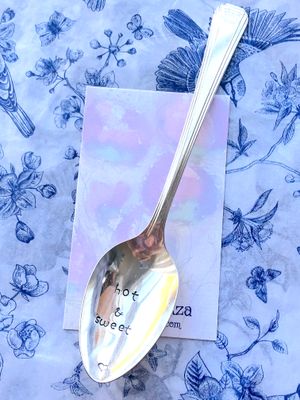 Stamped spoon - hot &amp; sweet