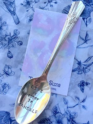 Stamped spoon - life is better in jandals