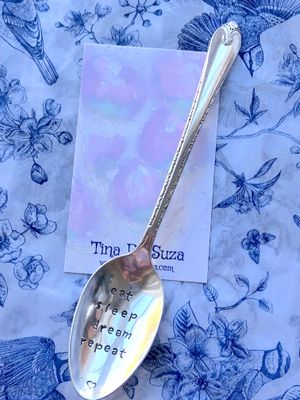 Stamped spoon - eat, sleep, dream, repeat