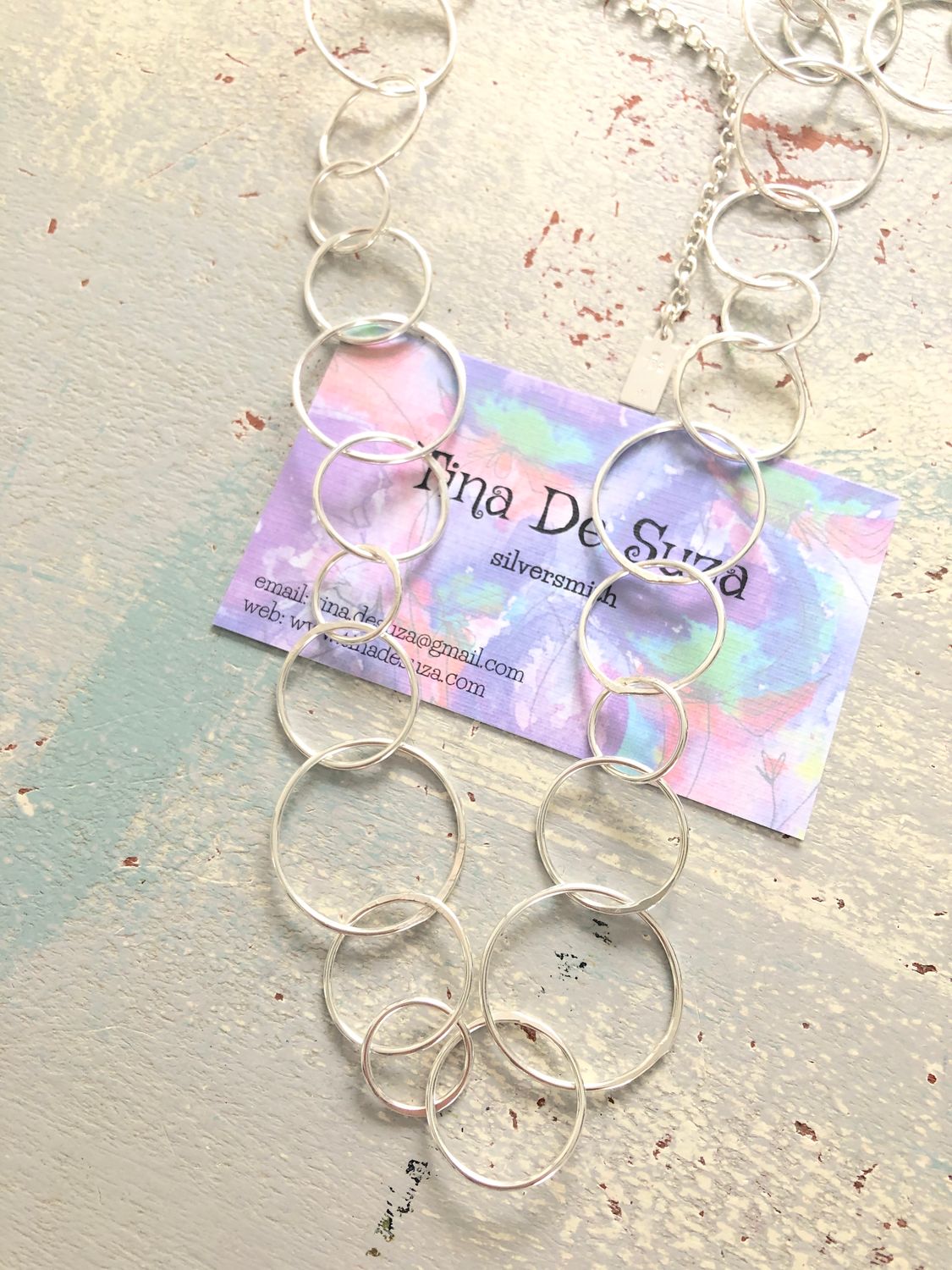 hand made: bubble necklace 94cm