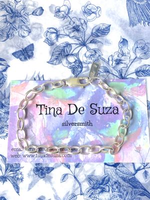 hand made: oval belcher link bracelet 26cm