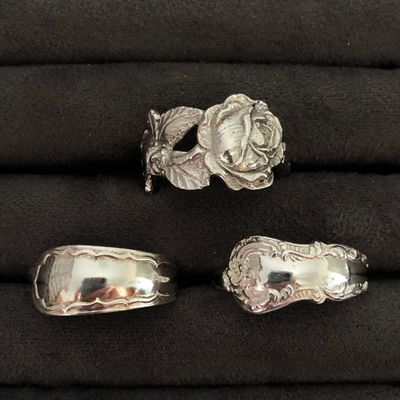 sterling: spoon rings