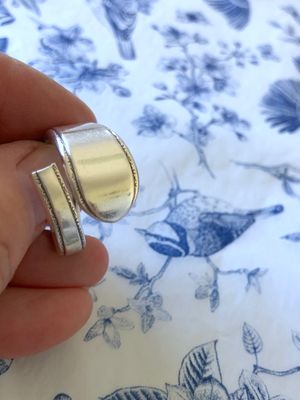 vintage silver plated spoon ring - size Q