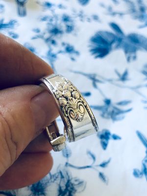 vintage silver plated spoon ring - size S