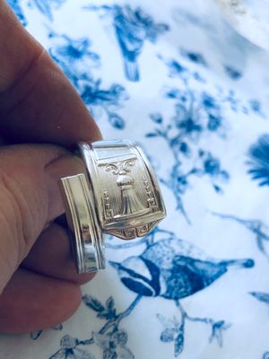 vintage silver plated spoon ring - size X