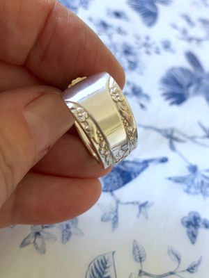 vintage silver plated spoon ring - size Q