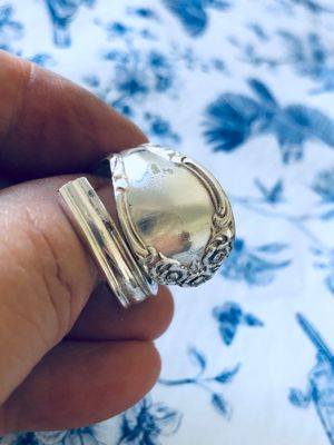 vintage silver plated spoon ring - size S