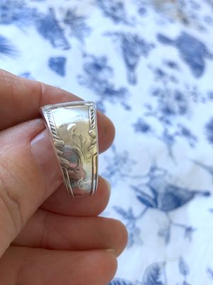 vintage silver plated spoon ring - size Q