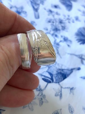 vintage silver plated spoon ring - size P