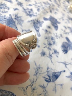 vintage silver plated spoon ring - size M