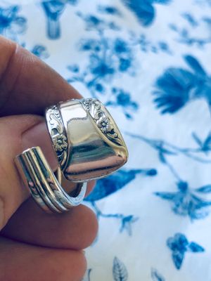 vintage silver plated spoon ring - size S