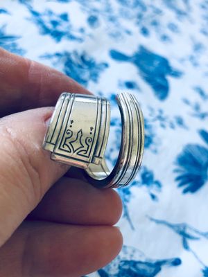 vintage silver plated spoon ring - size S