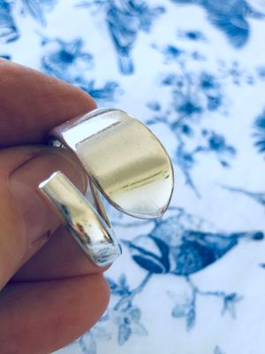 vintage silver plated spoon ring - size T