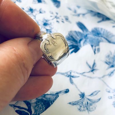 vintage silver plated spoon ring - size H