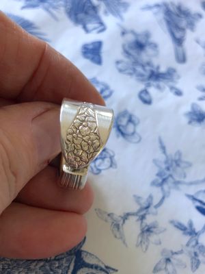 vintage silver plated spoon ring - size P