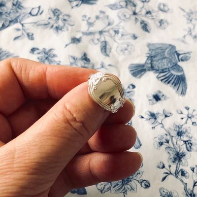 sterling: spoon ring - size L