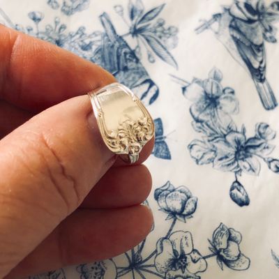 sterling: spoon ring - size N