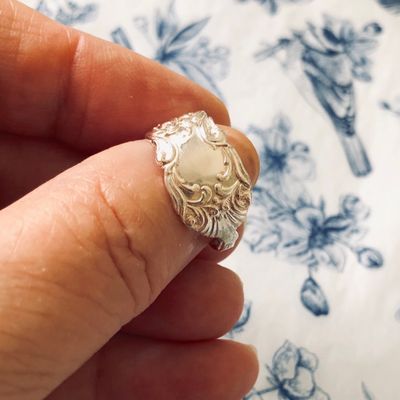 sterling: spoon ring - size N