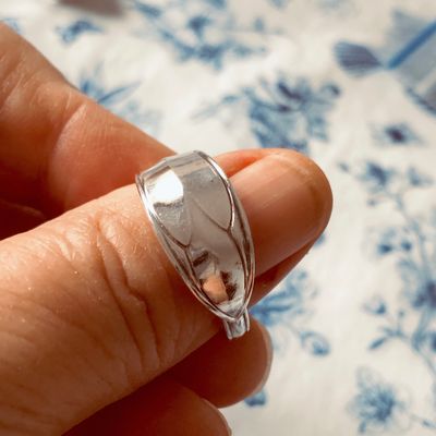 sterling: spoon ring - size O