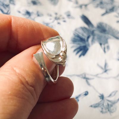 sterling: spoon ring - size P