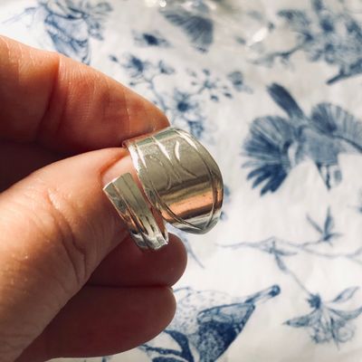 sterling: spoon ring - size R