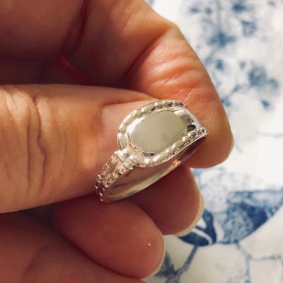 sterling: spoon ring - size R