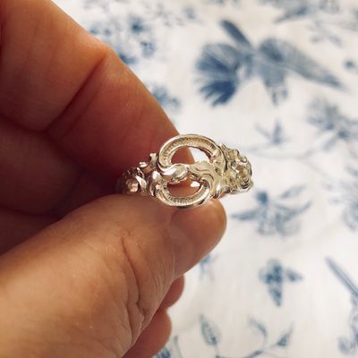 sterling: spoon ring - size R