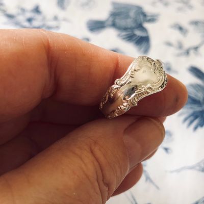 sterling: spoon ring - size S