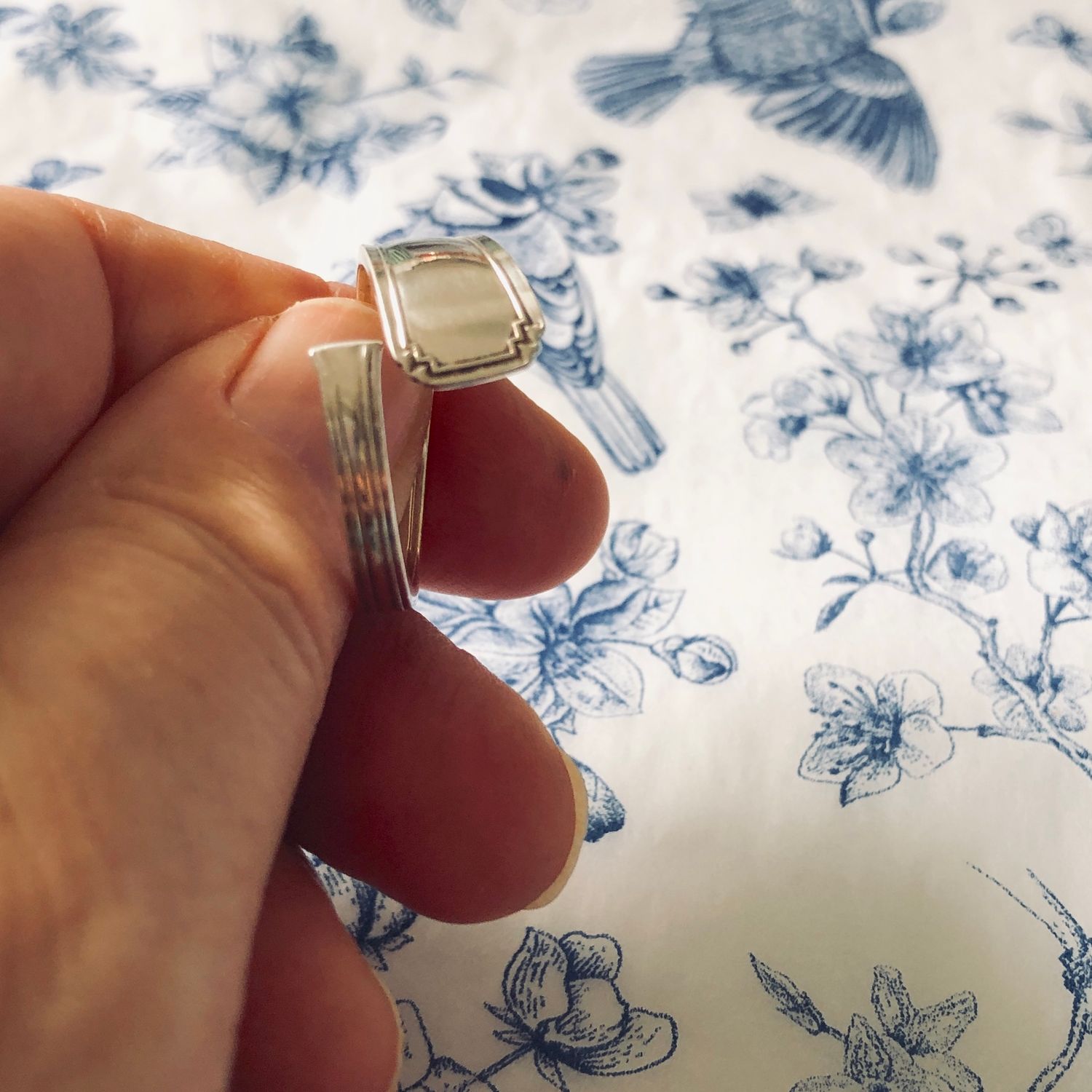 sterling: spoon ring - size V