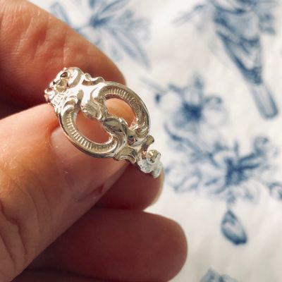 sterling: spoon ring - size O
