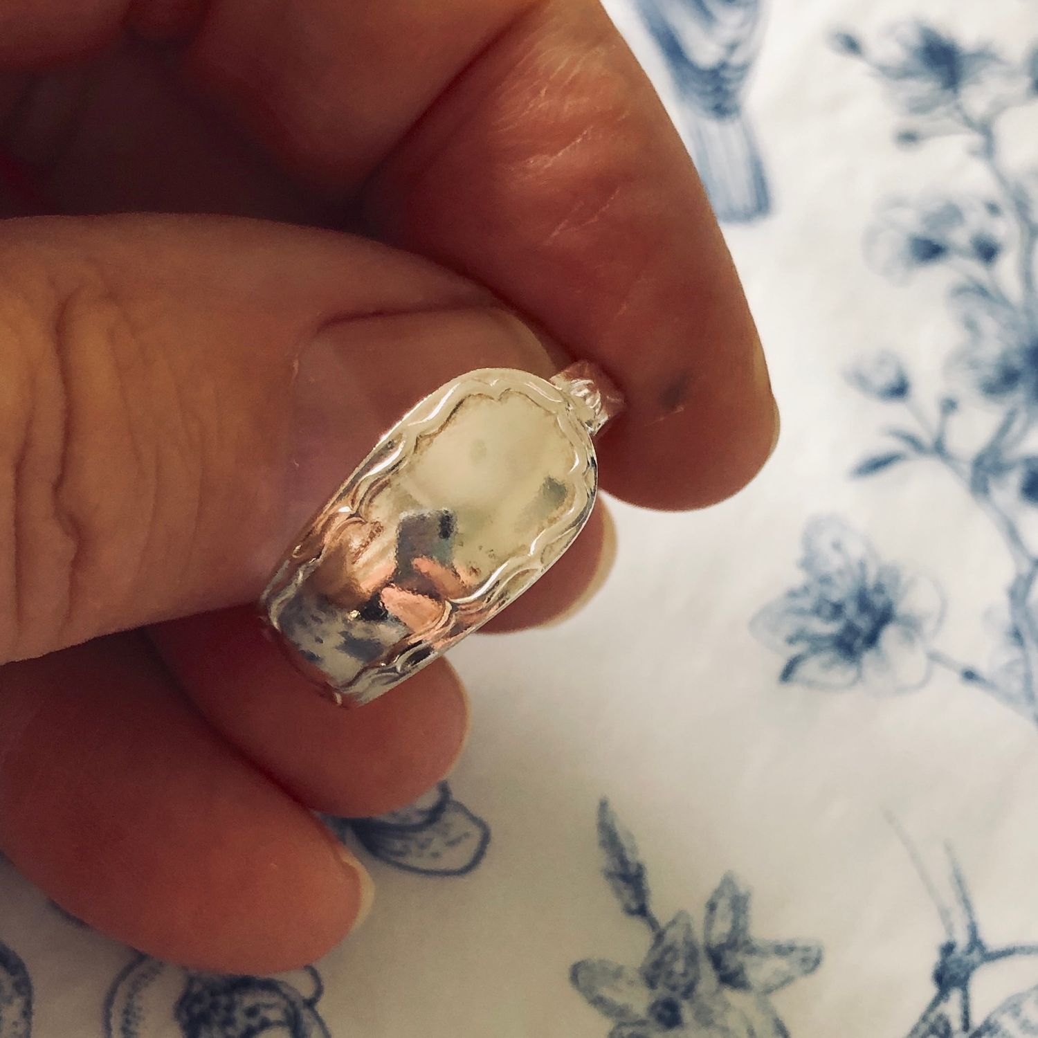 sterling: spoon ring - size Q