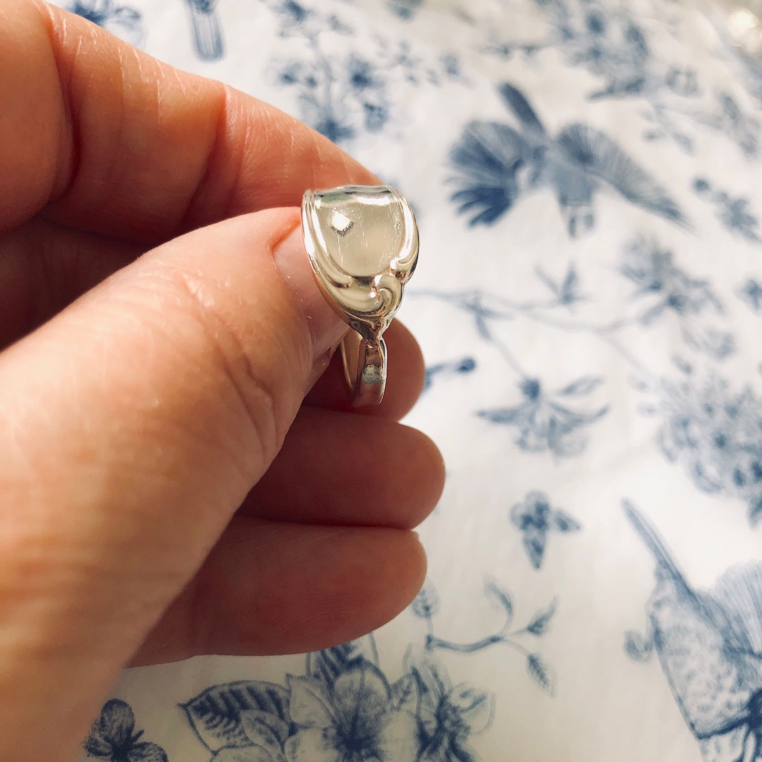 sterling: spoon ring - size R