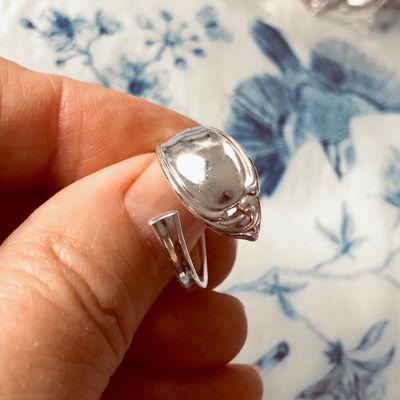 sterling: spoon ring - size O