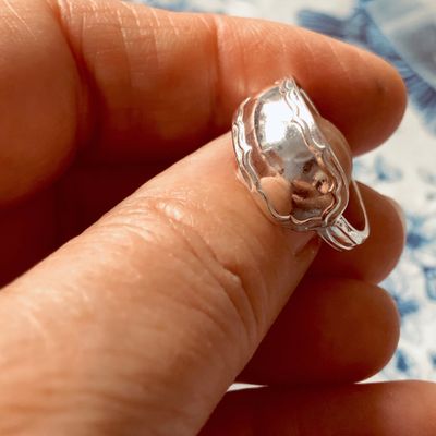 sterling: spoon ring - size O