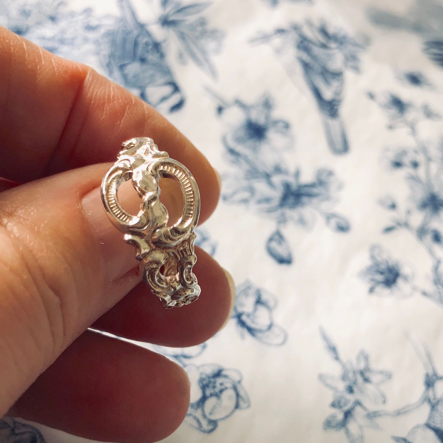 sterling: spoon ring - size T