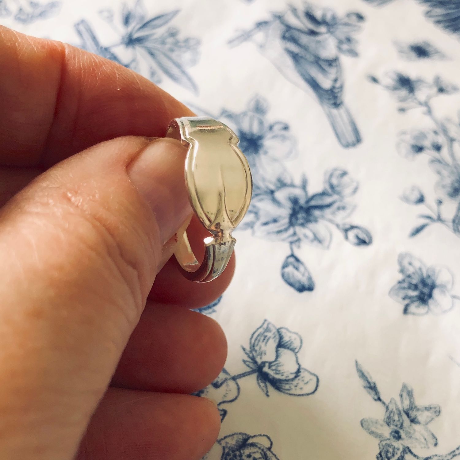 sterling: spoon ring - size U