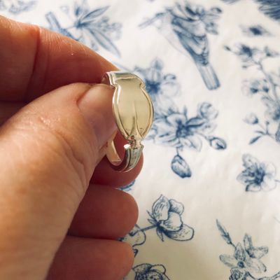 sterling: spoon ring - size U