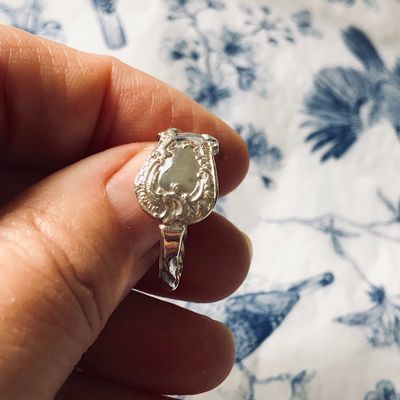 sterling: spoon ring - size R